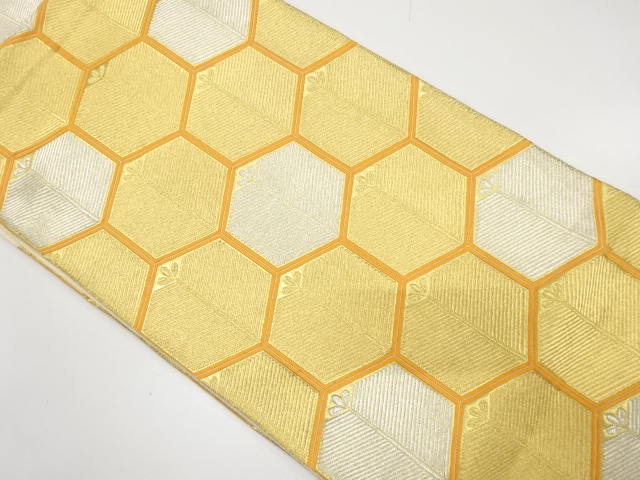 JAPANESE FUKURO OBI / WOVEN PINE & KIKKO PATTERN / BY HATTORI ORIMONO
